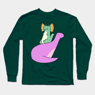 Dilophosaurus and Brontosaurus Long Sleeve T-Shirt